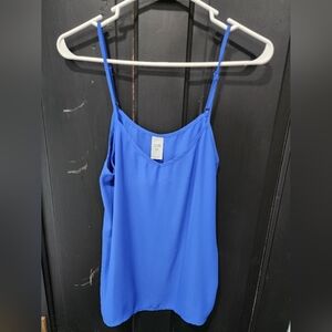 NOW Blue Spaghetti Strap Top, AUS size 14, not sheer